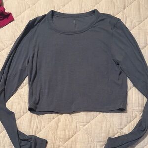 Lululemon Hold Tight Cropped Gray Long Sleeve